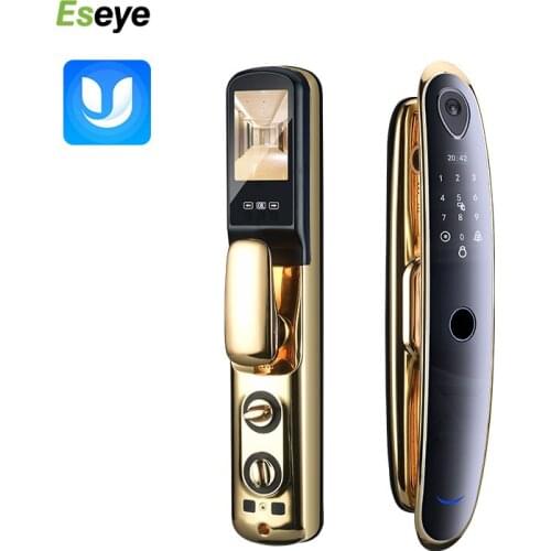 Eseye Smart Door Lock Password Automatic Fingerprint Lock Household Zinc Alloy Remote Intelligent Lock USmart Go App Door Lock
