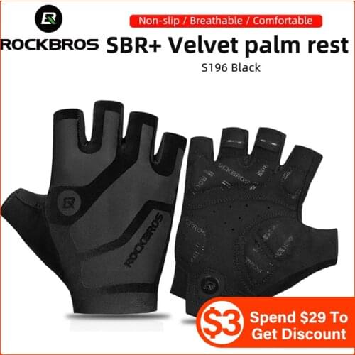 ROCKBROS Cycling Gloves Breathable Shockproof Bike Gloves Summer Fingerless Gloves MTB Mountain Bicycle Gloves Sports Gloves