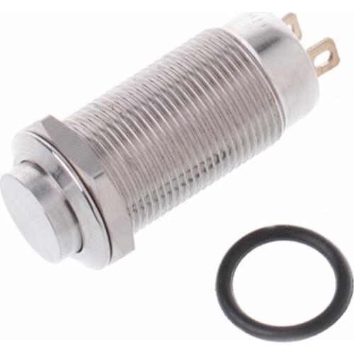 Waterproof Self-locking Latching Metal Push Button Switch High Flush 12mm #1A60261