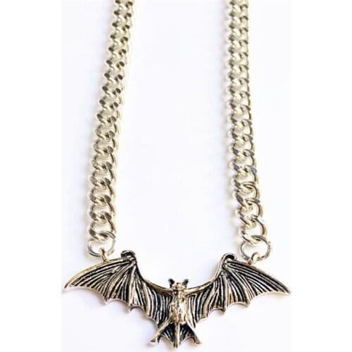 Bat Chain Necklace Halloween Collar Hip Hop Girls Fashion Animals Choker Jewelry Gift Vintage Punk Gothic For Women