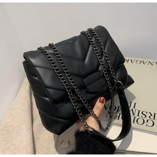 Famous Luxury Women Brand Handbags 2021 Female Shoulder Crossbody Chain Cute Leather Black Stylish Petty Square Mobile Phone Bag