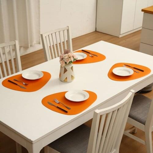 1 /4 Pcs/set Washable Pu Placemat,Coffee Tea Place Mat,Anti-slip Plate Bowl Protection Pad Coaster Party Decor