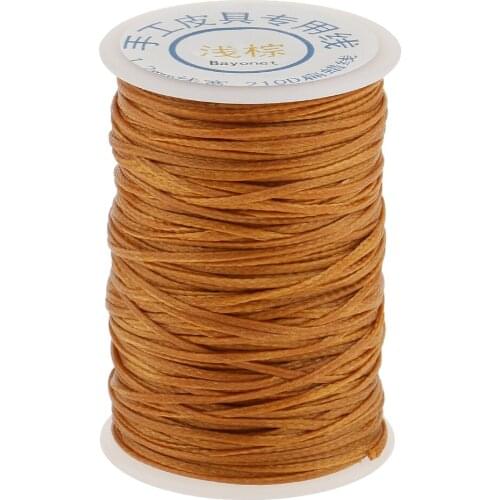 2 Spools Leather Sewing Waxed Thread Spool 1.2mm Flat Polyester Cord LeatherCraft