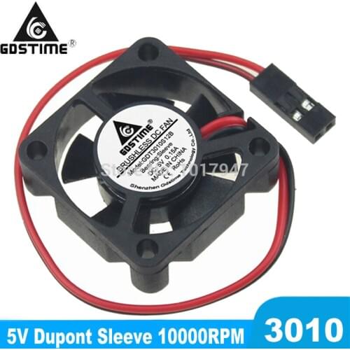 2 Pieces Gdstime 30mm 5V Dupont 2Pin 3cm 30x30x10MM DC Brushless Small Cooling Fan 3010