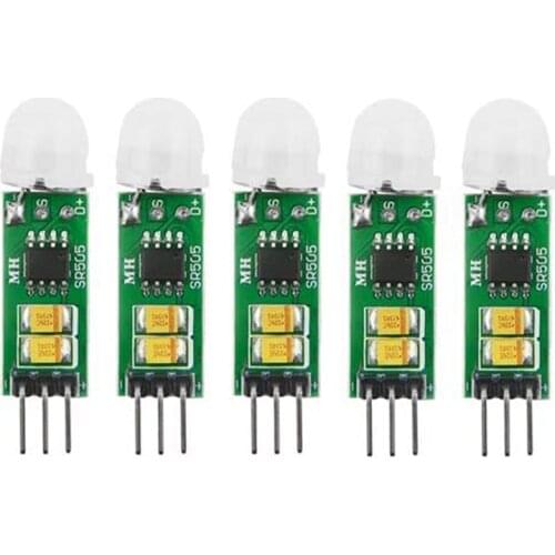 5Pcs HC-SR505 Micro-Body Sensing Module PIR Motion Detector Switch Module High Efficiency Digital Measurement