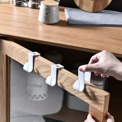 8PCS Multifunctional Wardrobe Door Back Hooks Kitchen Bathroom Cabinet Storage Hanger Racks