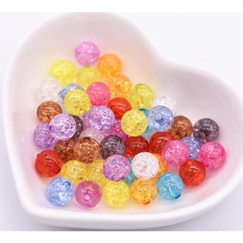 50pcs/lot 8/10mm Mixed Colors Acrylic Beads Loose Round Beads For Bracelet Necklace DIY Jewelry Accessories