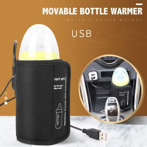 USB Car Milk Bottle Warmer Baby Heater Insulated Bag Travel Outdoor Cup Car Heaters Drink Warm Milk Thermostat Bag Feed Newborn