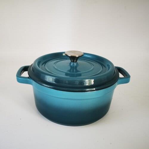 22cm Cast Iron Blue Enamel Stew Pot 2.7L