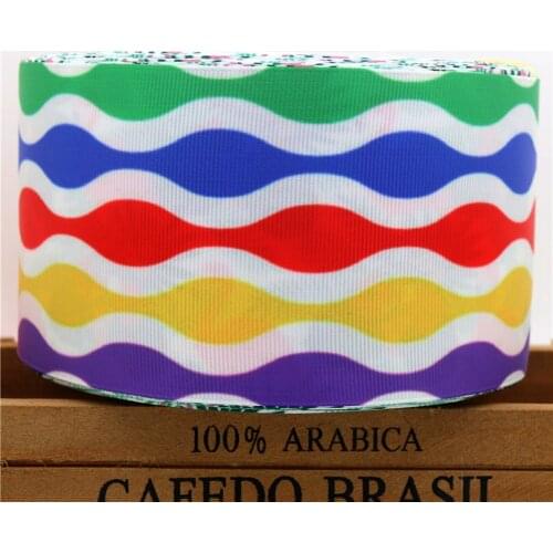 DHK 3'' Free shipping rainbow colors pattern printed grosgrain ribbon hairbow headwear DIY decoration wholesale 75mm S638