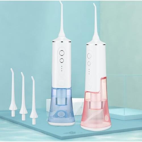 Electric Oral Irrigator USB Rechargeable Water Flosser Portable Dental Water Jet 200ML Water Tank Waterproof Teeth Cleaner
