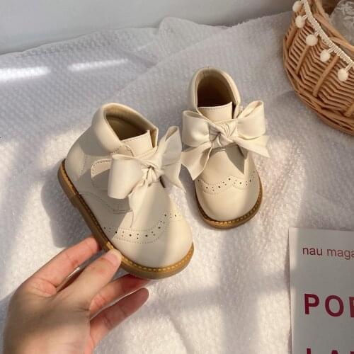 Korean Brand Fall/winter 2020 New Bow Girls' Boots Princess Childrens Quality Sweet Boots Martin Boots Toddler Girl Boots