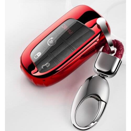 Beautiful Soft TPU Smart Car Key Case Full Cover For Jeep Renegade Grand Cherokee for Chrysler 200 300 Liberty Remote keychain