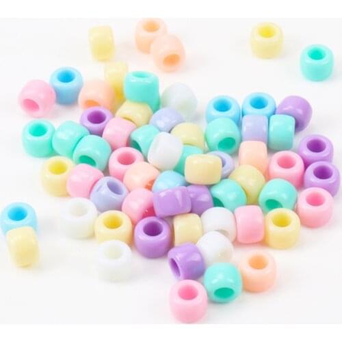 Candy color Big hole Round Acrylic Spacer Beads For Jewelry Making Diy Wholesale 8x6mm 50pcs