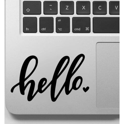 Hello With Heart Mural Swirly Hello Sticker Laptop Computer Sticker And Graphics Waterproof Art Vinyl Mural GA152