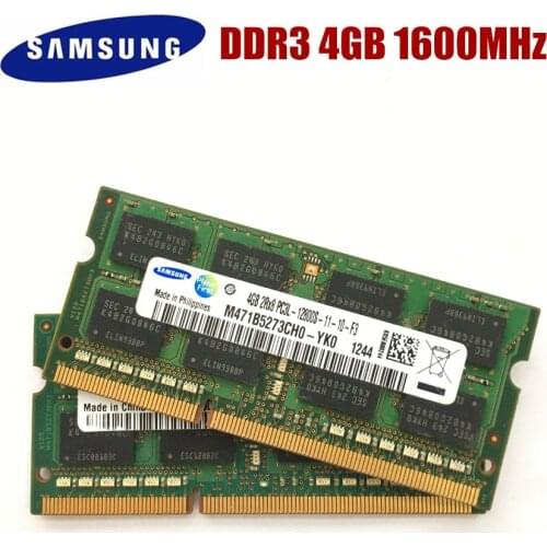 SAMSUNG 4GB 1RX8 2Rx8 PC3 PC3L12800S DDR3 4G 1600 Mhz Laptop Memory Notebook Module SODIMM RAM