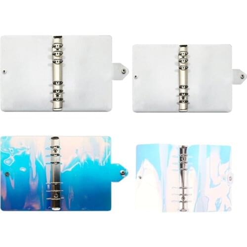 1XCB Loose Leaf Folder Shell for Planner Pages Refill Insert A5/A6 PVC 6-Ring Binder Cover Protector