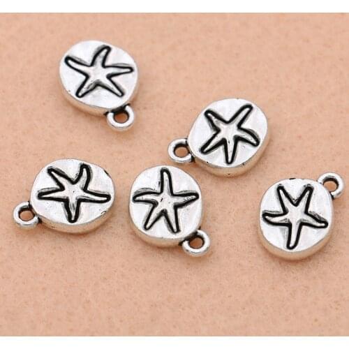 10pcs Starfish Charms Pendants for Jewelry Making Bracelet Necklace Findings DIY Handmade 15mm