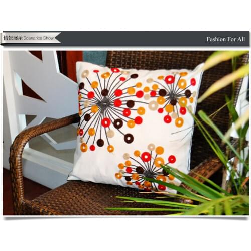 Hand-embroidered wool embroidered sofa cushion pillow car pillow cushion office