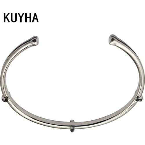 Silver Color Open Bracelet Bangles Metal Cuff Bracelets & Bangle For Women Stainless Steel Simple Present Jewelry