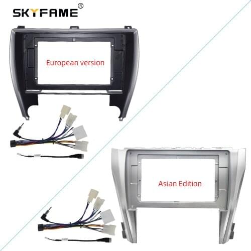 SKYFAME Car Frame Cable For TOYOTA CAMRY 2015-2017 10 inch Android big Screen Dask Kit Fascia Frame