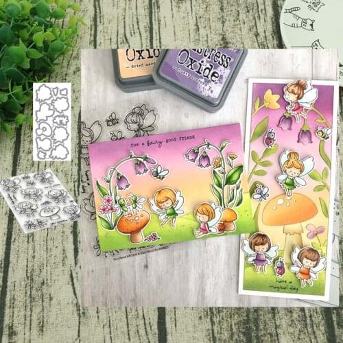 Flower Fairy Metal Cutting Dies and Stamps for Scrapbooking Steel Craft Die Cut Embossing Paper Card Album Stencil