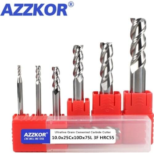 Corner Roughing Aluminum Milling Cutter Alloy Coating Tungsten Steel Tool AZZKOR Cnc Maching HRC55 Milling Cutter Machine Endmil