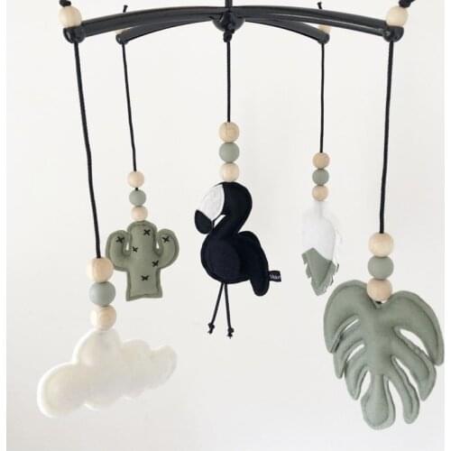 Kids room decoration Baby bed sky Baby room decor Accessories Rotating Hanging Toys Bracket Mobile Ornaments Rattle Toy