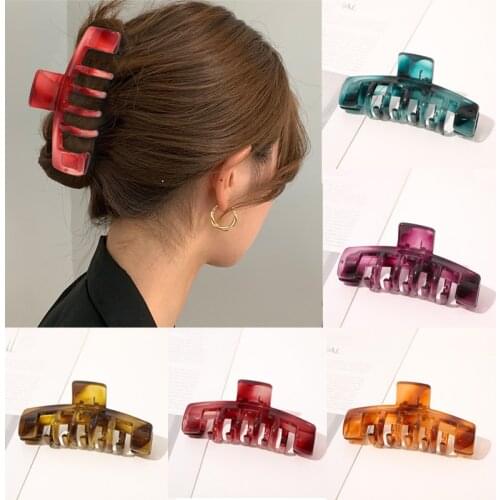 Ruoshui Woman Simply Hair Claws Korean Style Hairpins Ponytail Clips Girls Headwear Hairgrip Barrettes Ladies Hair Accessories