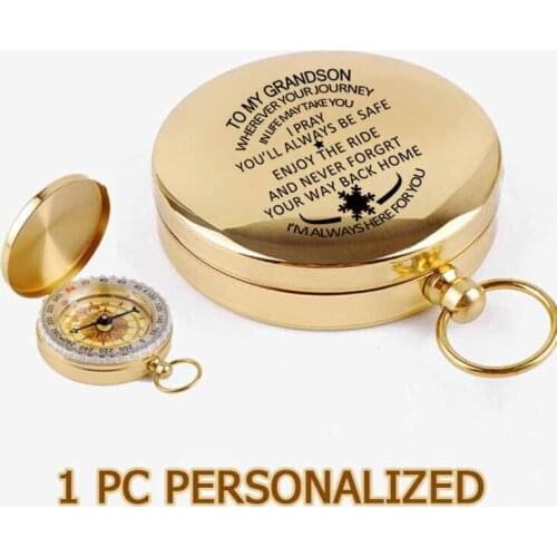 1pc Cusotmized Engrave Compass For Grandson Dropshipping Personalized Christmas Gifts Navigator Functional Compass 2021 ZNZ047