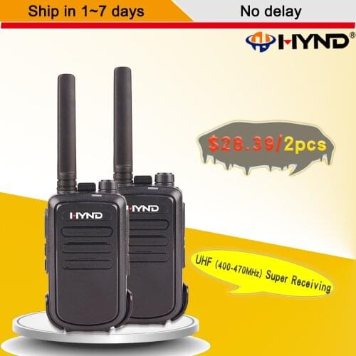 2pcs) HYND HC190B Portable Radio 5W UHF Handheld Amateur Handy analog Handheld Walkie Talkie