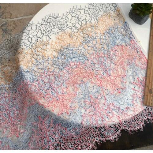 3m/bag New Product Hit Color Two-color Eyelash Lace Fabric DIY Clothing Underwear Sewing Lace Fabric Lace Accessories