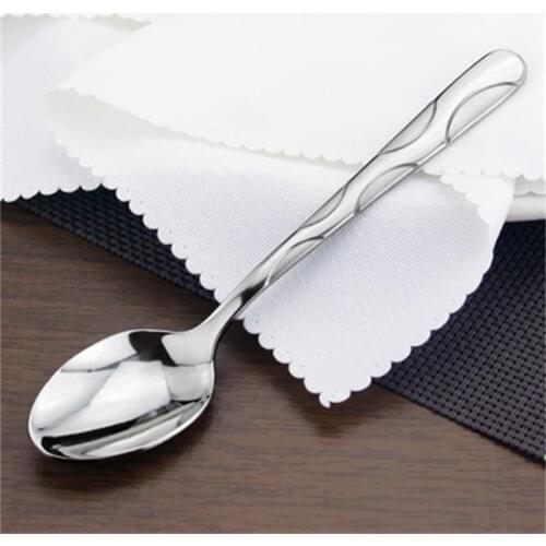 6-12pcs Teaspoon Stainless Steel Ice Cream Dessert Tea Spoon set Drinking Mixing Honey Coffee Spoon Cutlery Silver Tableware 6