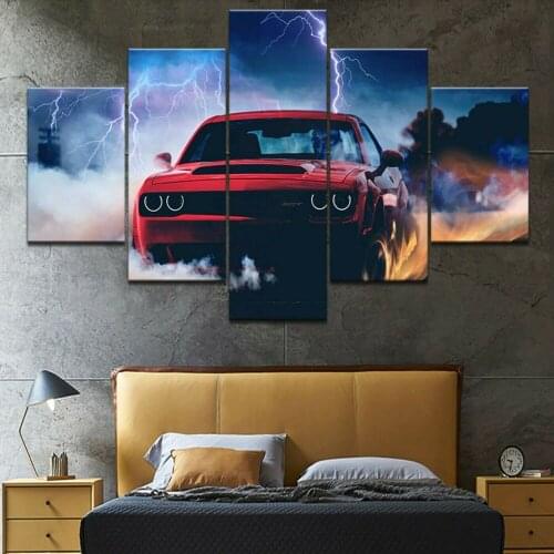 Challenger SRT Demon Poster 5 Pcs Modern Home Wall Decor Canvas Picture Art HD Print Painting On Canvas for Living Room