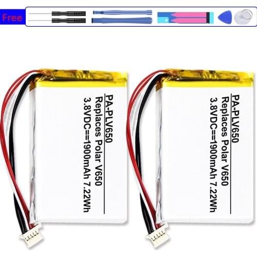 2000mAh Battery For POLAR V650 Accumulator 3.7V 5-wire Plug