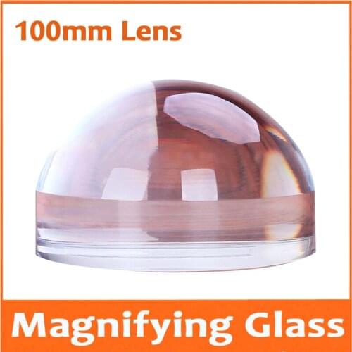 4X 100mm Acrylic Spherical Magnifier Desktop Paper Map Magnifying Glasses Handheld Reading Glass 4 Times Display Appreciate