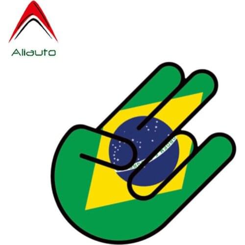 Aliauto Personality Creative Car Sticker Automobile Styling Brazil Flag Shocker Pvc Sunscreen Anti-UV Decal Motorcycle,9cm*14cm