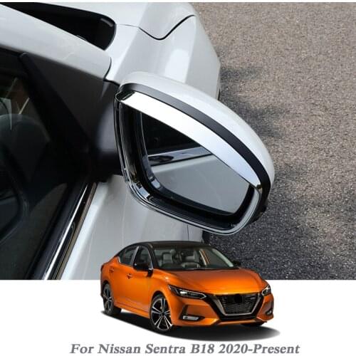 Car Styling ABS Rear Mirrors decorative frame Exterior Chrome Trim Cover Sequins For Nissan Sentra B18 2020-Present Accessories