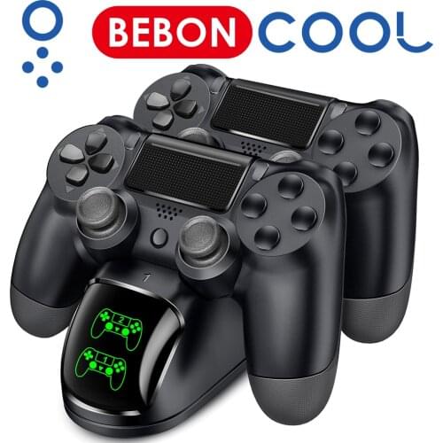 BEBONCOOL Fast PS4 Controller Charging Dock Station Dual Charger Stand with Display Screen for Play Station 4/PS4 Slim/PS4 Pro
