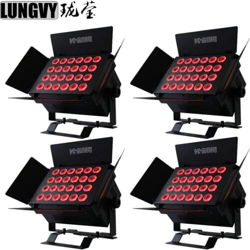 Free Shipping 4pcs/Lot 24x12w RGBW 4 IN1 LED Flood Light Spotlight Wide Wall Washer Projector