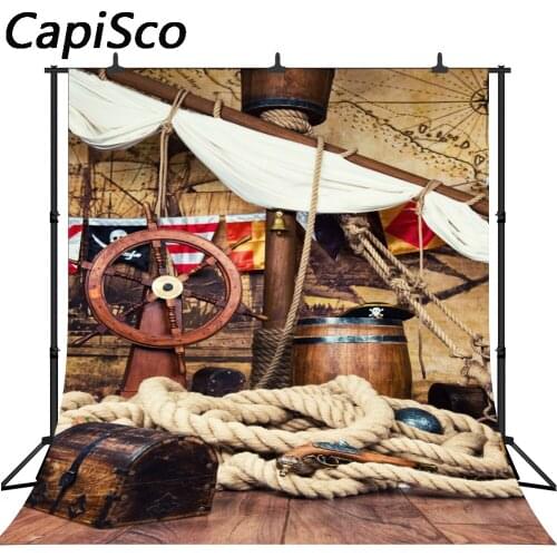 Capisco Pirate Backgrounds Ship Navigation Deck World Map Dream Child Kid Portrait Photography Backdrops Photocall Photo Studio