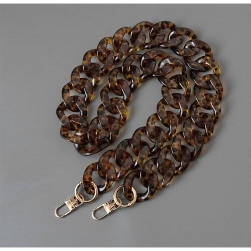 D0LF Bag Handle Chain DIY Acrylic Resin Handbag Strap Shoulder Purse Replacement Straps with Buckles for Bags