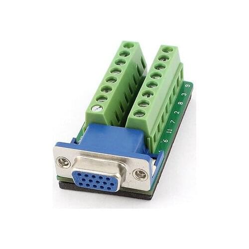 DB15 D-SUB Female Jack 3 Row 15pin Port to 2 Row Terminal Breakout Board