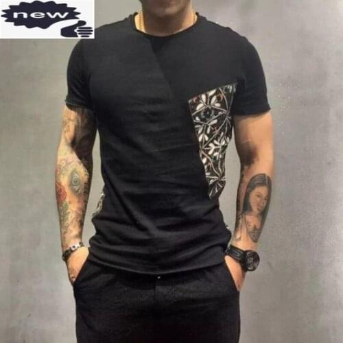 Vintage Men Cotton Linen Patchwork Summer New Embroidery Short Sleeve Casual T-Shirts Street Slim Khaki Black Tops