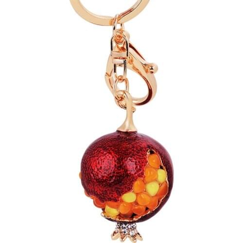 Pomegranate Opal Keychain Pop Lady Creative Key Pendant Jewelry Keychain Style Alloy 2021 New Trendy Unisex Gold-color