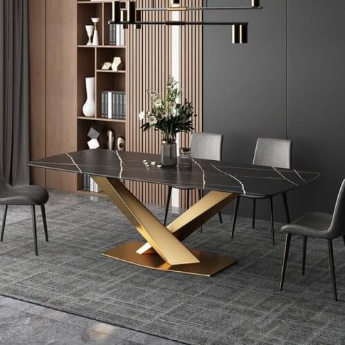 Custom light luxury stainless steel table leg bracket, rock board, Nordic dining table free combination customization