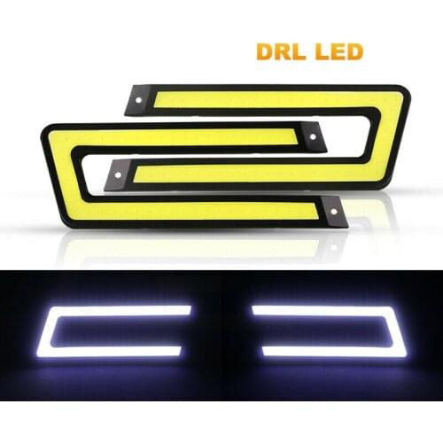 2PCS White COB DRL LED Daytime Running Light for Universal Car Driving Fog Lamp for Cars Car Accessories