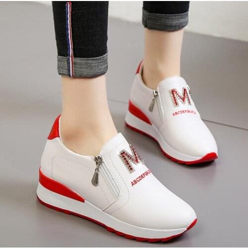 2021 New lazy shoes a pedal casual shoes white platform shoes women Sneakers Rhinestone Breathable Height Increasing Shoes