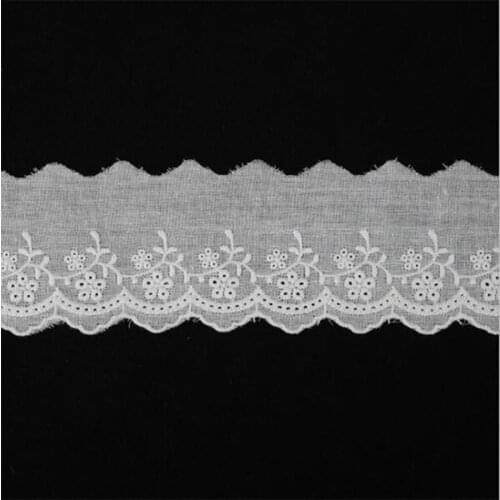 6cm Wide Hot Lace Guipure With Floral embroidery DIY Garment Sewing Collar Trim Handmade Lace Material White Ribbon For Dress