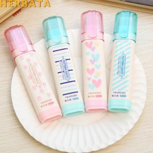 Cute Kawaii Heart Flower Rubber Erasers Lovely Stripe Pencil Eraser For Kids Gift Korean Stationery Estuches Escolar School